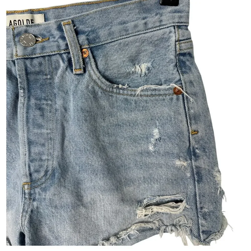 AGOLDE Parker Vintage Cut Off Shorts Swapmeet Distressed Denim size 25